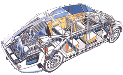 Pi konstrukci aerodynamickho vozu Tatra 77 se pihlsilo nkolik novch patent (nakreslil Vclav Krl).